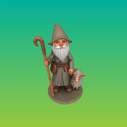 4273 Fairy Tale Gnome  Full Body Figurine   STL  DND  3D GLTF Model — view 2