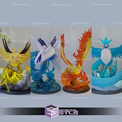 Basic Pokemon Collection - Lugia and Legendary Birds Pack 3D Printer Files STL Model