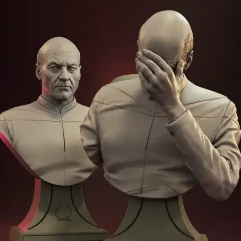 Captain Picard Bust \u0026 Facepalm Bust 3D Printer Files | Assembly STL Model