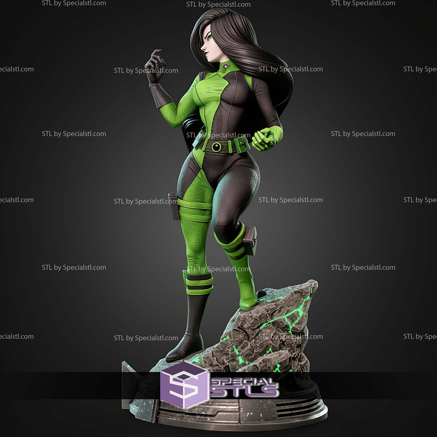 Shego Realistic Magma Base STL Files 3D Model — view 2