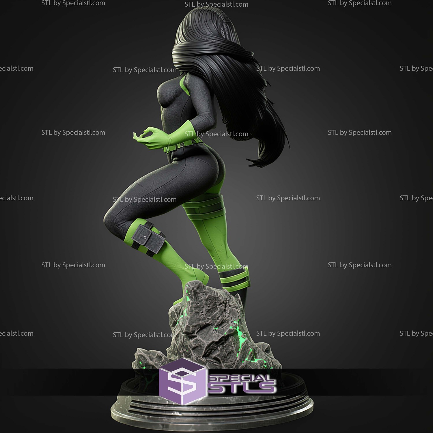 Shego Realistic Magma Base STL Files 3D Model — view 3