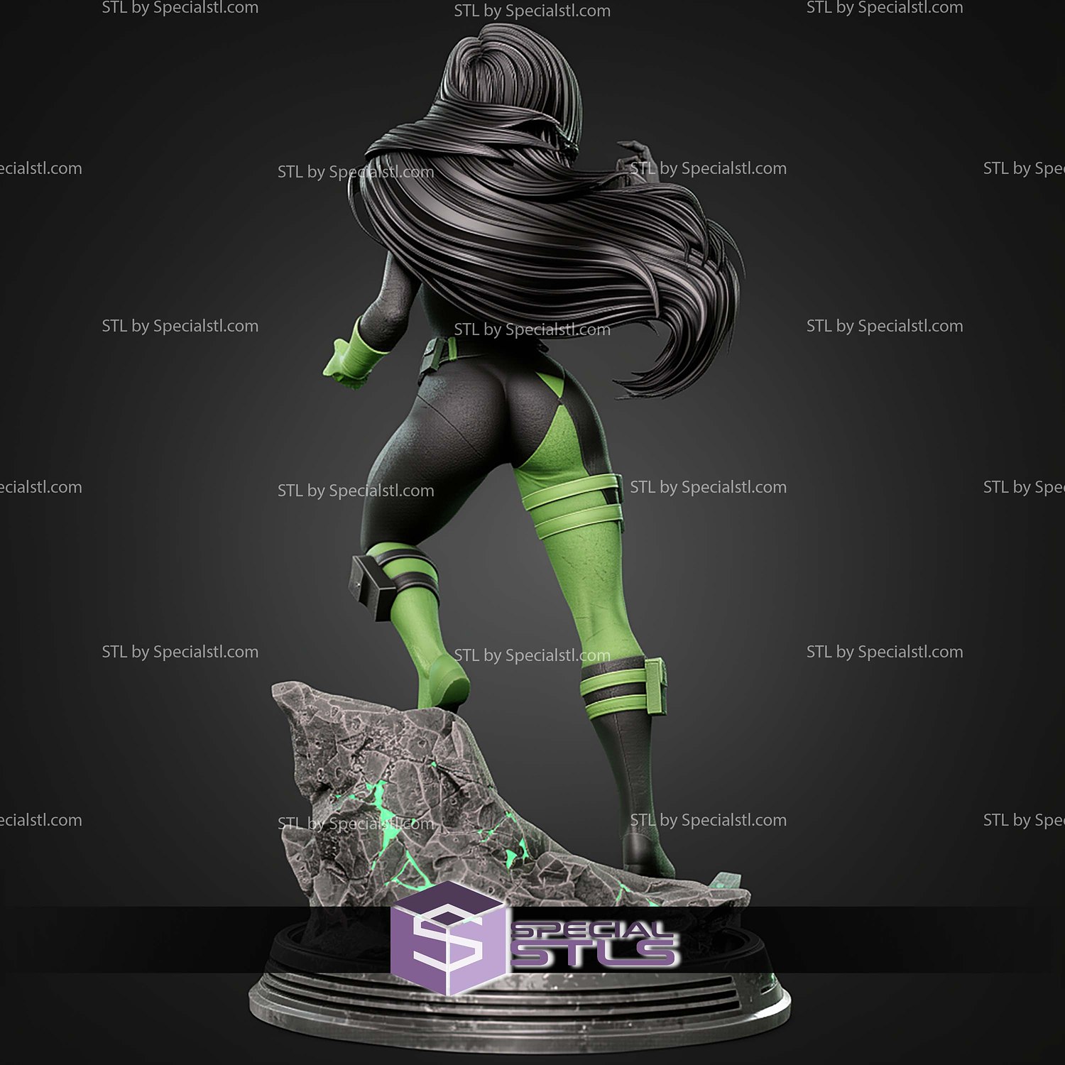 Shego Realistic Magma Base STL Files 3D Model — view 4