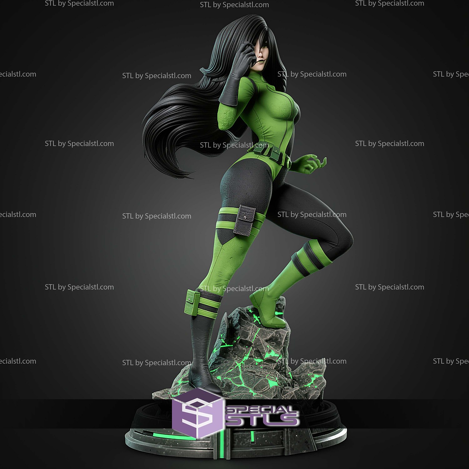 Shego Realistic Magma Base STL Files 3D Model — view 5