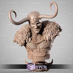 Loki Comics Portrait Bust STL Files 3D Model