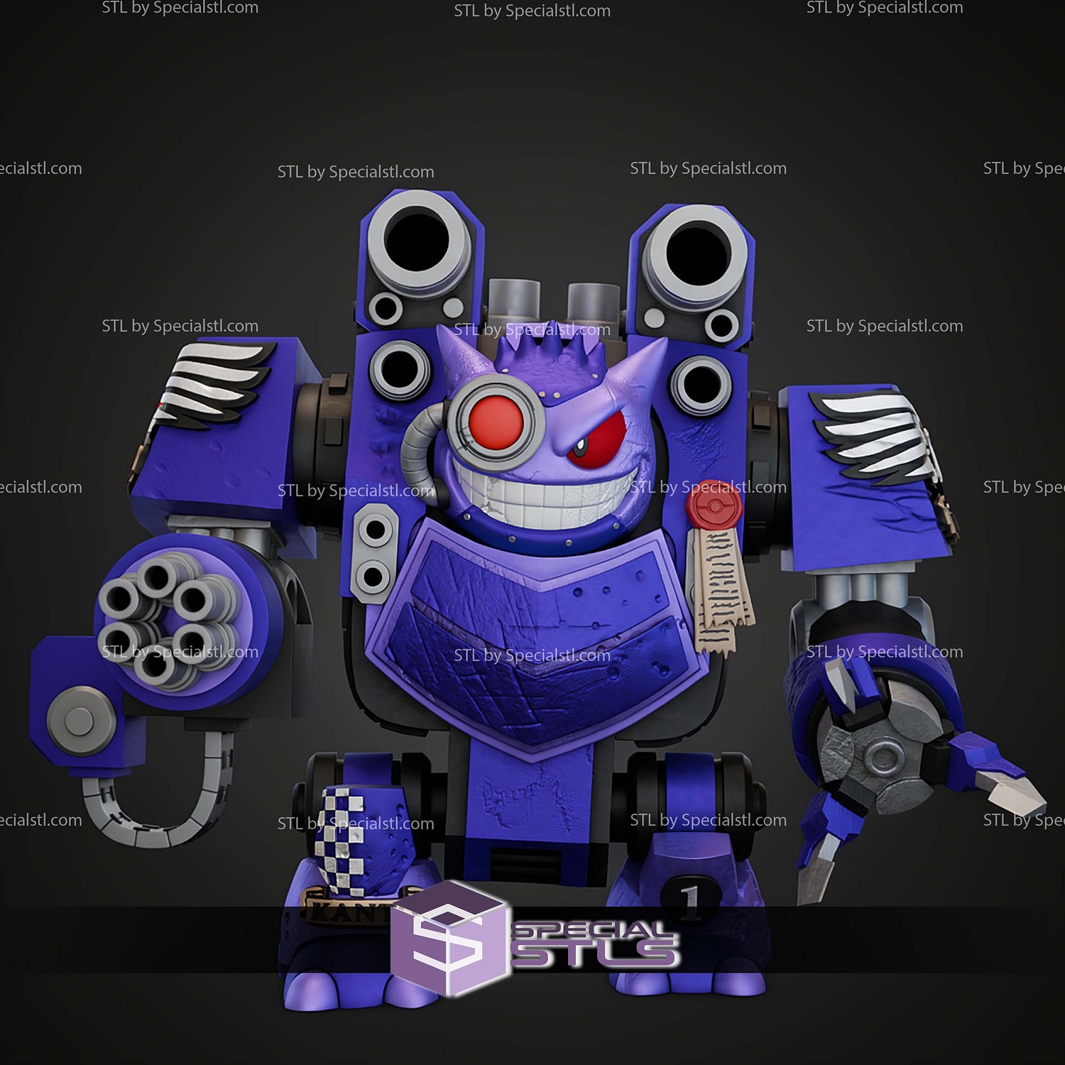 Gengar Dreadnought Mashup STL Files 3D Model — view 4