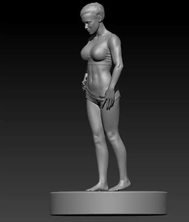beutiful muscle female 3D ZTL Model