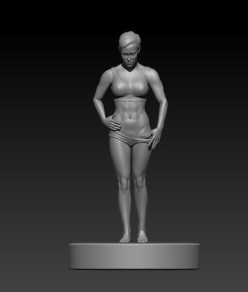 beutiful muscle female 3D ZTL Model — view 2