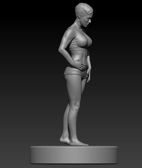 beutiful muscle female 3D ZTL Model — view 3