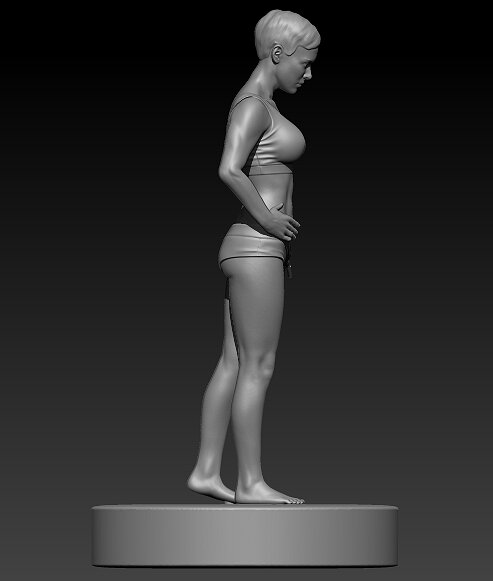 beutiful muscle female 3D ZTL Model — view 4