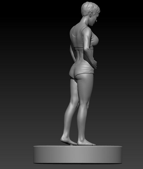 beutiful muscle female 3D ZTL Model — view 5