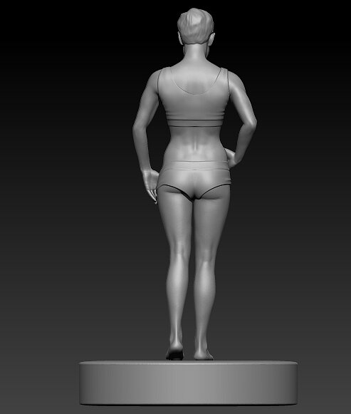beutiful muscle female 3D ZTL Model — view 6