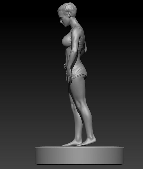 beutiful muscle female 3D ZTL Model — view 7