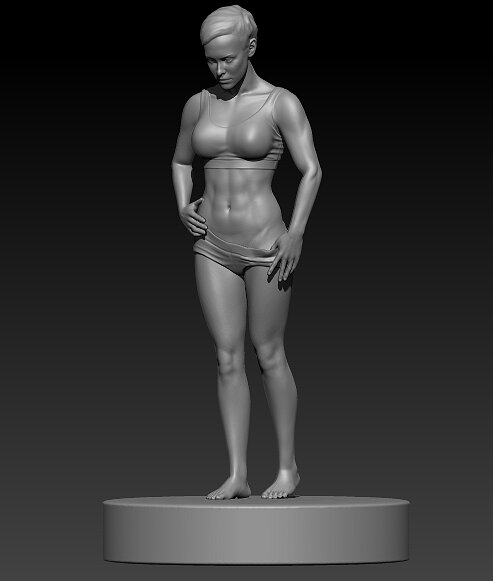 beutiful muscle female 3D ZTL Model — view 8