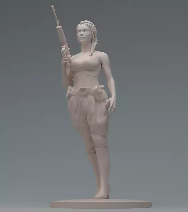 Lara GunGirl 3D OBJ Model