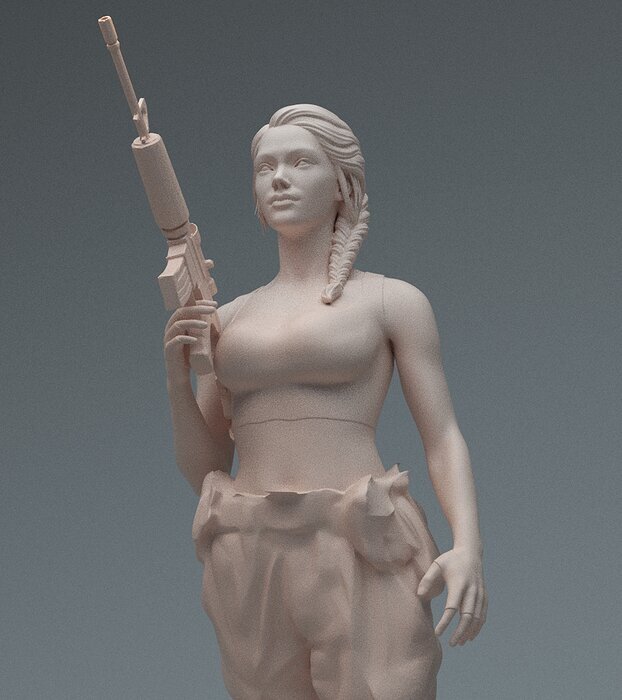 Lara GunGirl 3D OBJ Model — view 2
