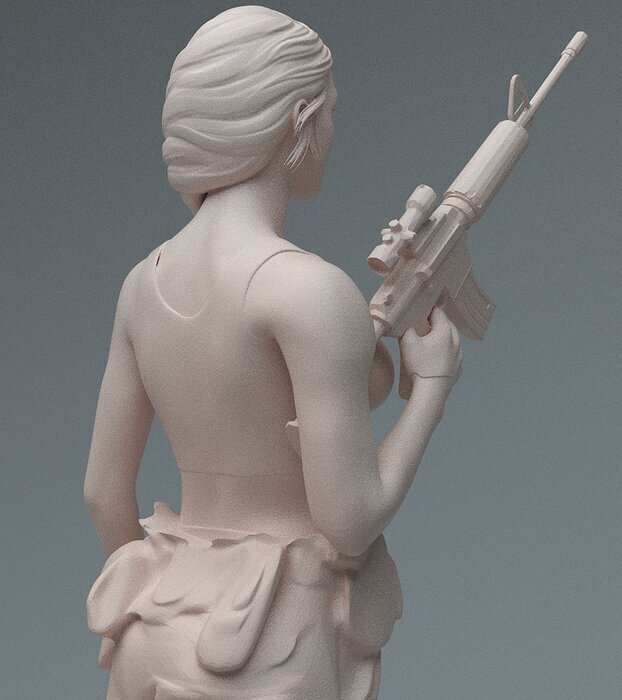 Lara GunGirl 3D OBJ Model — view 3