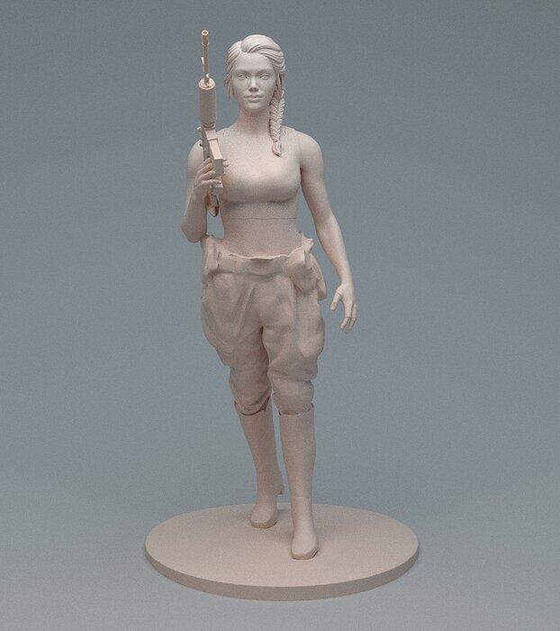 Lara GunGirl 3D OBJ Model — view 6