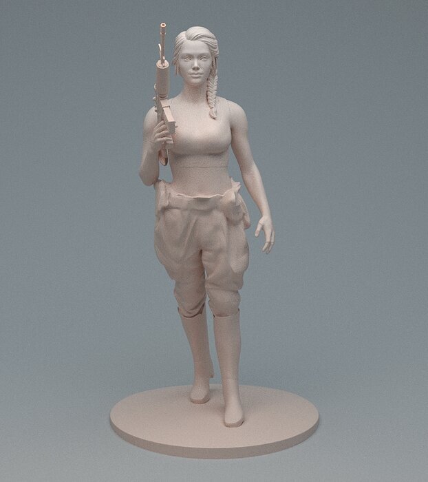 Lara GunGirl 3D OBJ Model — view 7