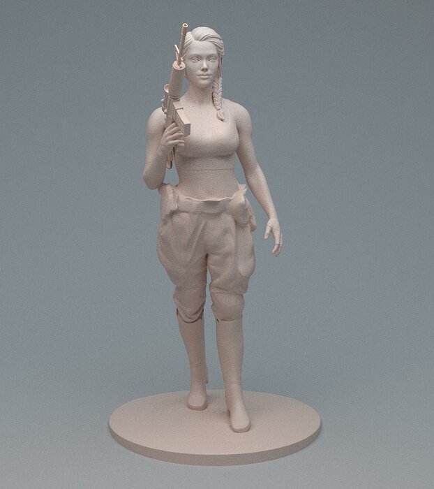 Lara GunGirl 3D OBJ Model — view 8