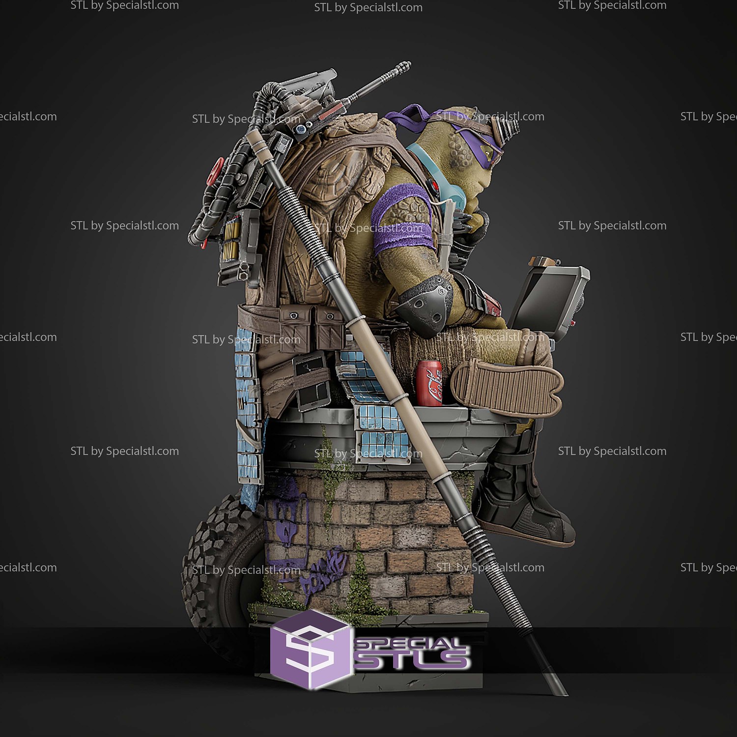 Donatello TMNT Tech 341mm STL Files 3D Model — view 7