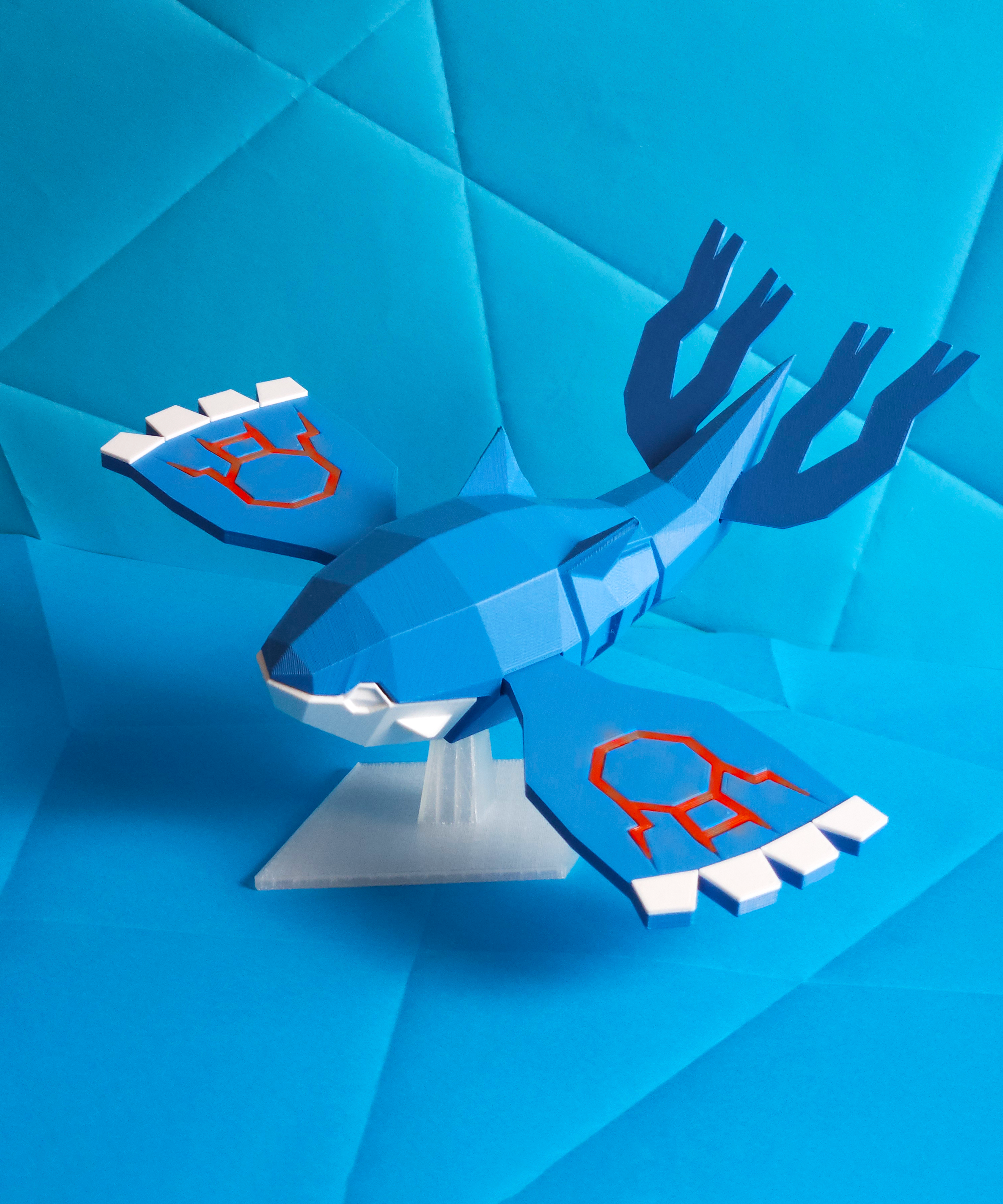 Kyogre Low Poly Pokemon 3D STL Model — view 2