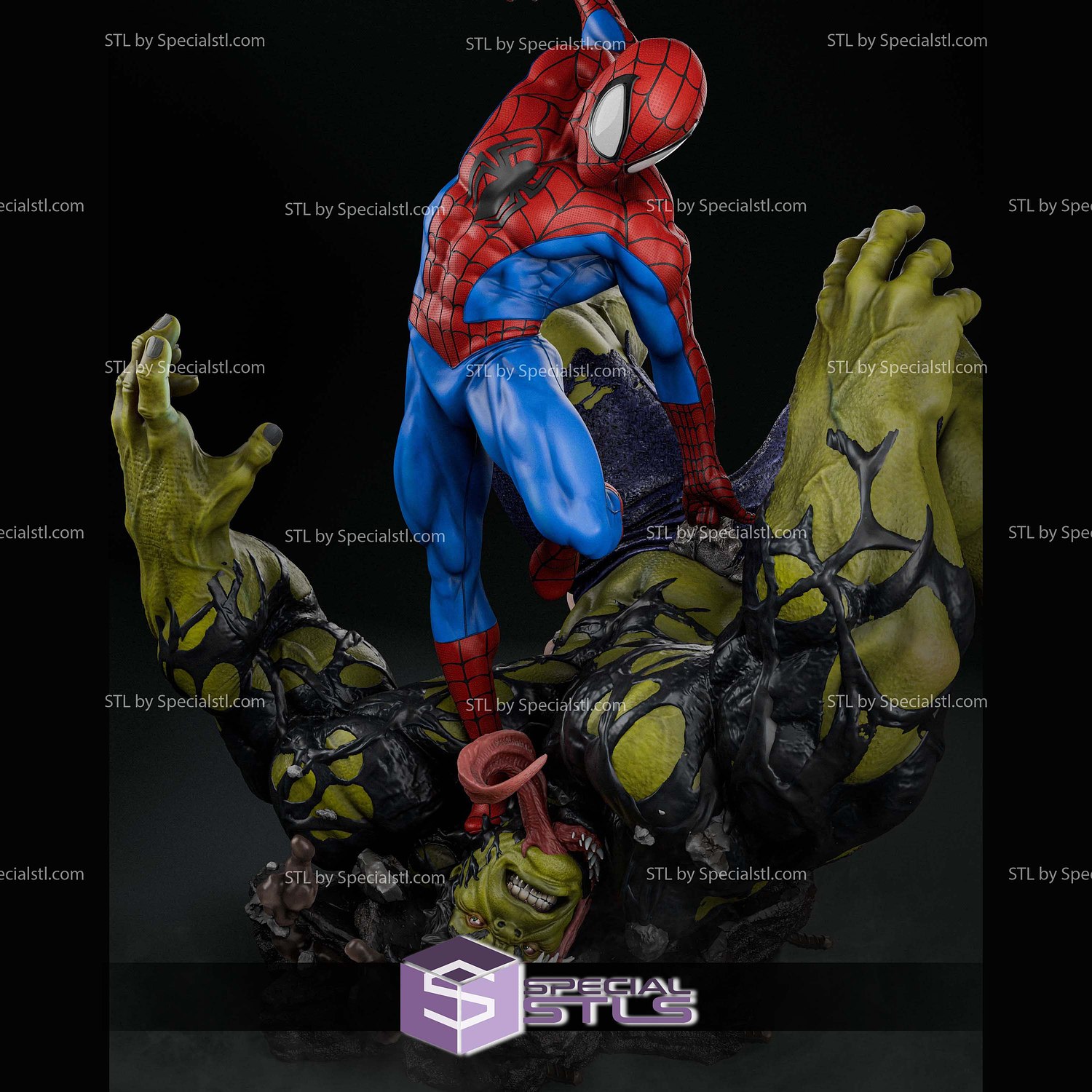 Amazing Spiderman Venomized Hulk Base Digital STL Files 3D Model — view 5