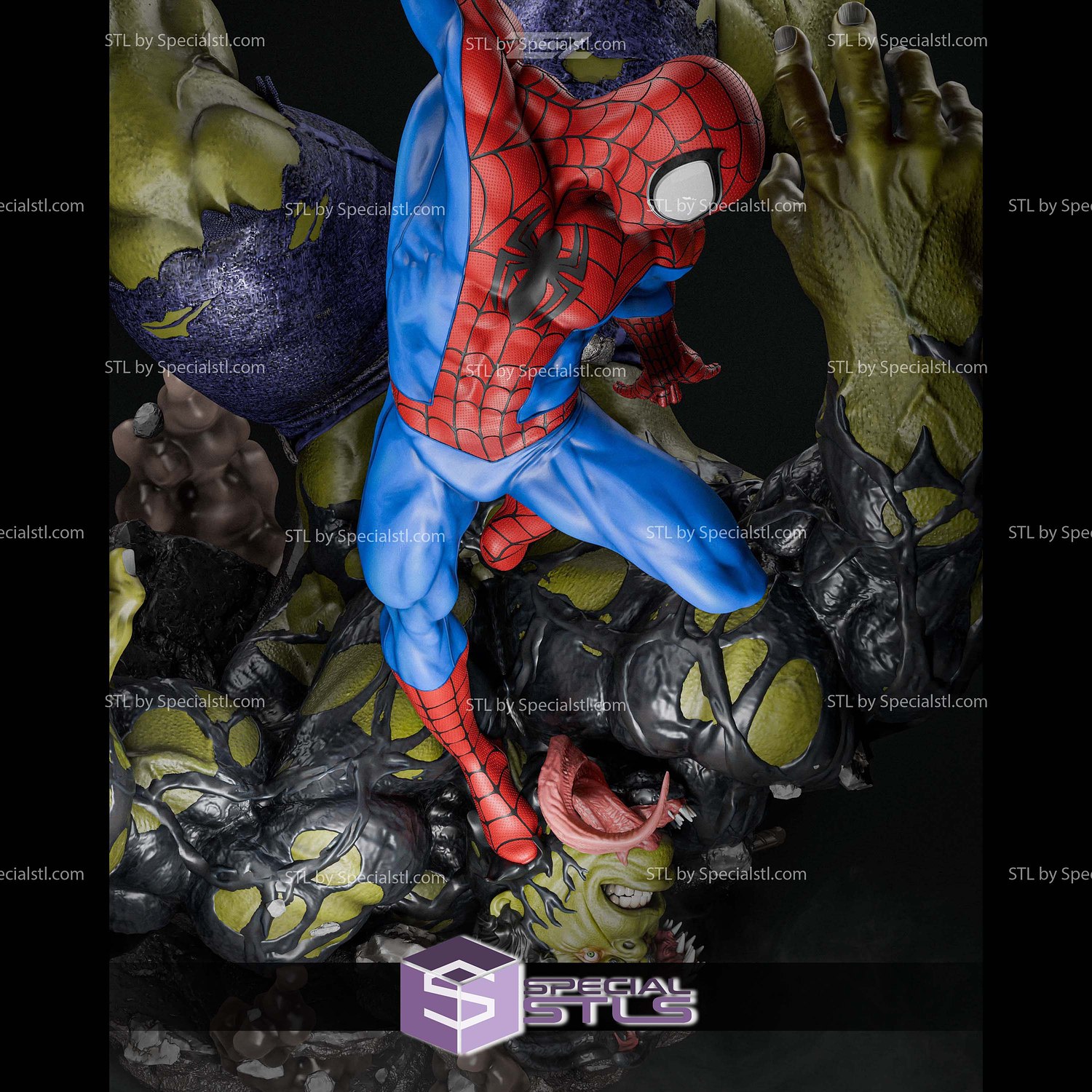 Amazing Spiderman Venomized Hulk Base Digital STL Files 3D Model — view 7