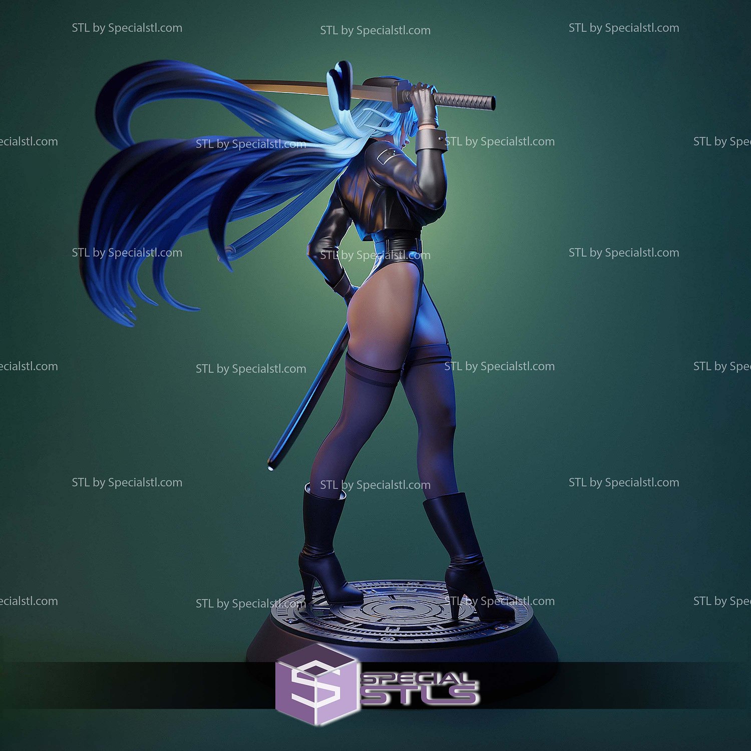 Esdeath and Katana STL Files 3D Model — view 2