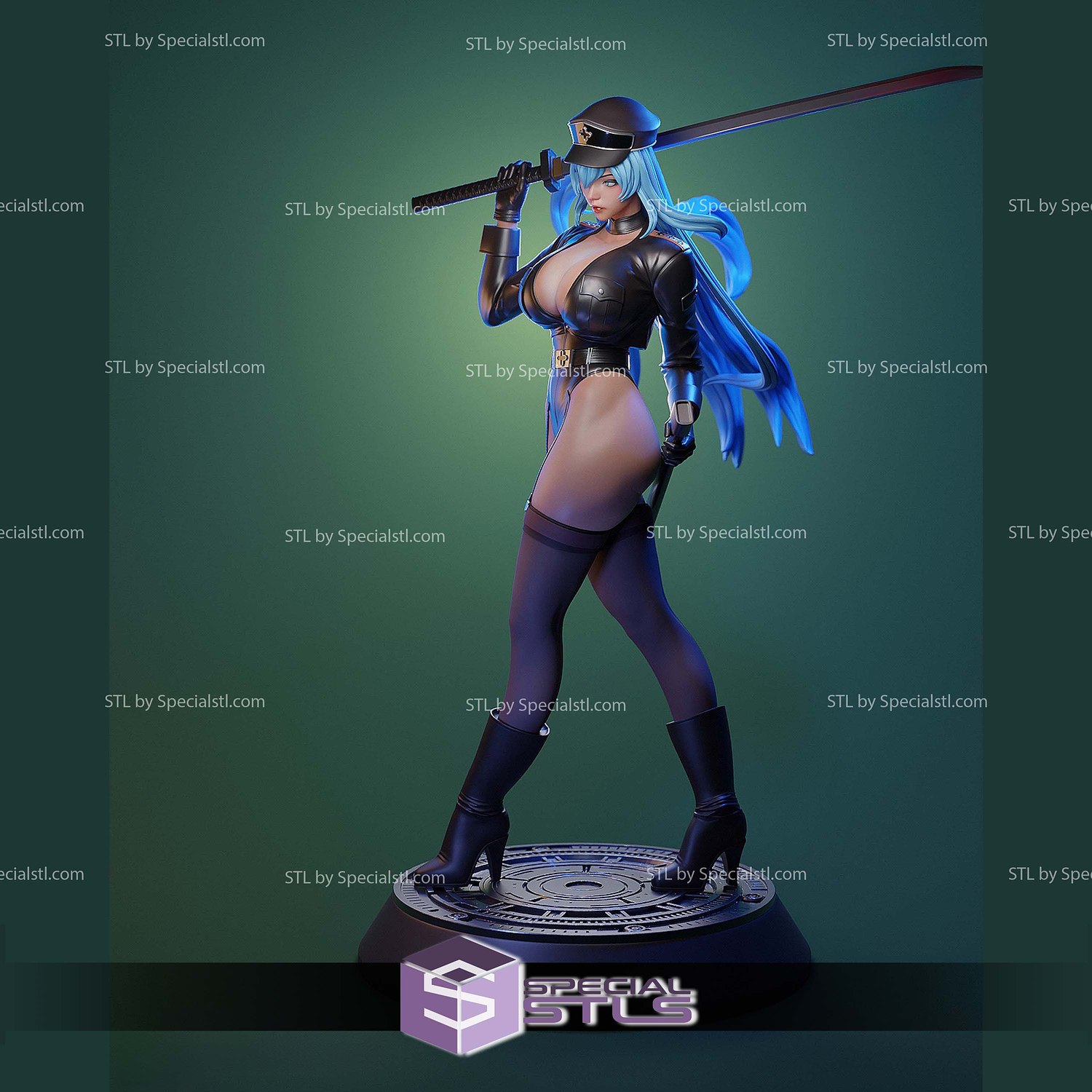 Esdeath and Katana STL Files 3D Model — view 4