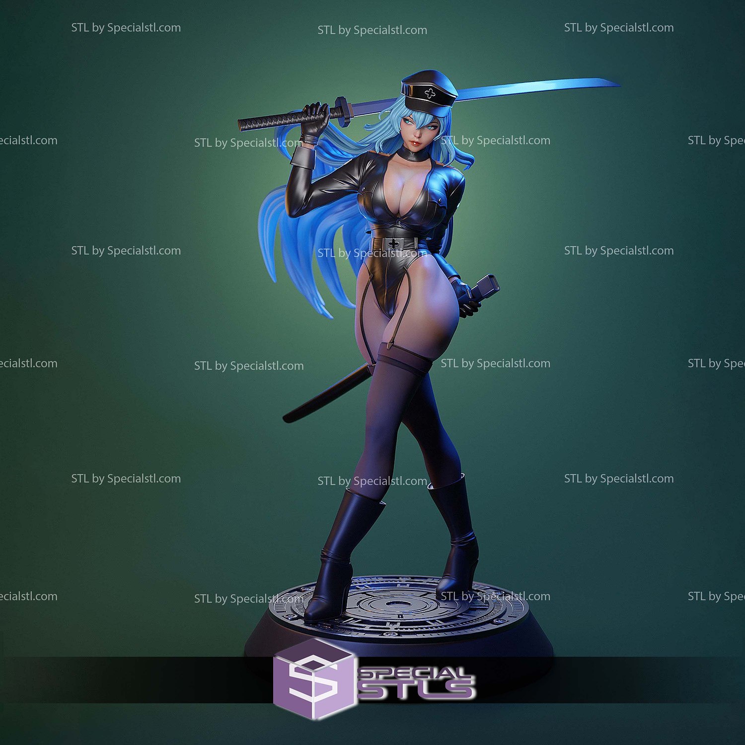 Esdeath and Katana STL Files 3D Model — view 5