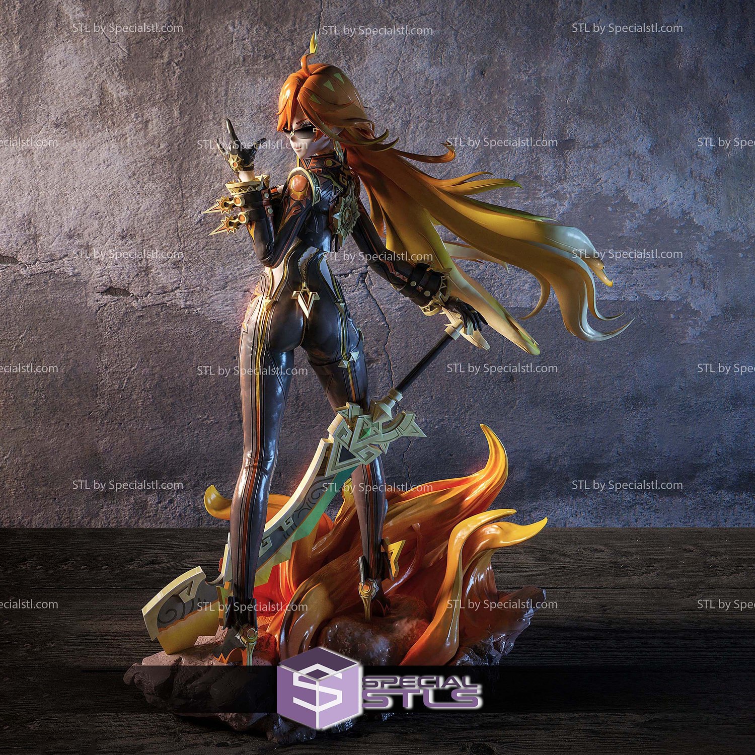 Mavuika Genshin Impact V2 Sculptures 3D Printing STL Model — view 2