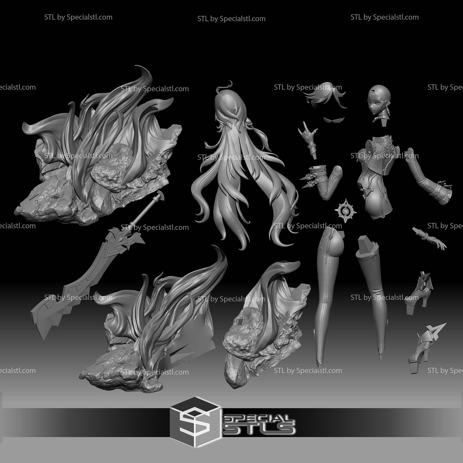 Mavuika Genshin Impact V2 Sculptures 3D Printing STL Model — view 3