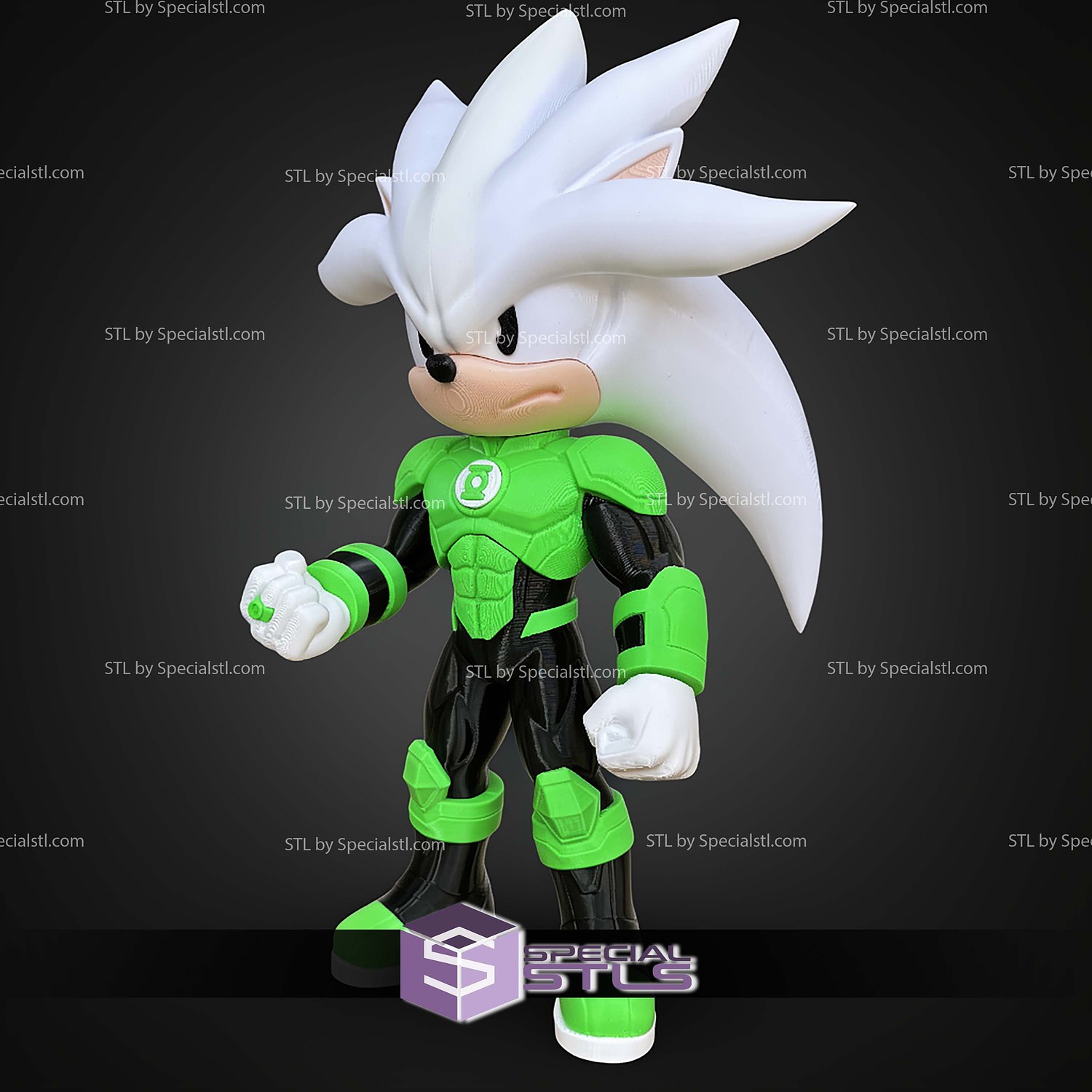 Super Basic STL Silver X Green Lantern No AMS 3D Model — view 3