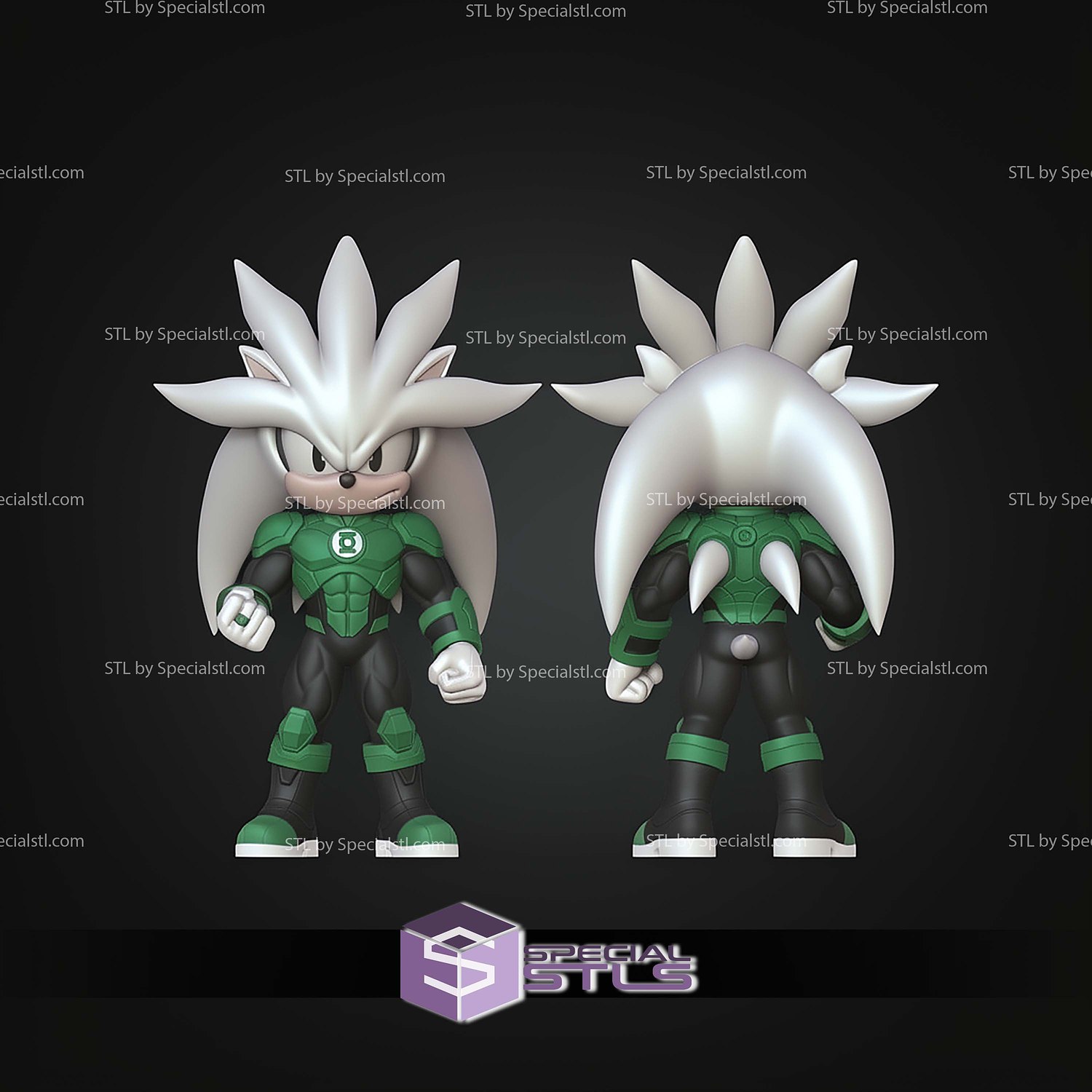 Super Basic STL Silver X Green Lantern No AMS 3D Model — view 4