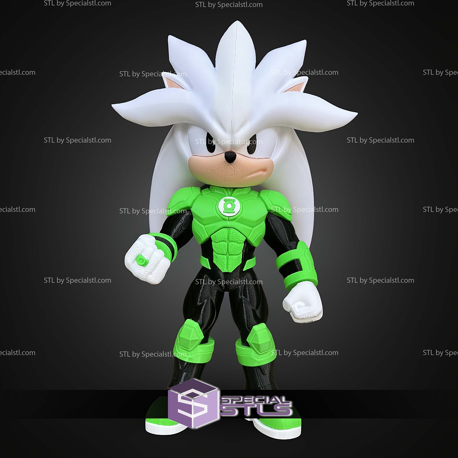 Super Basic STL Silver X Green Lantern No AMS 3D Model — view 6