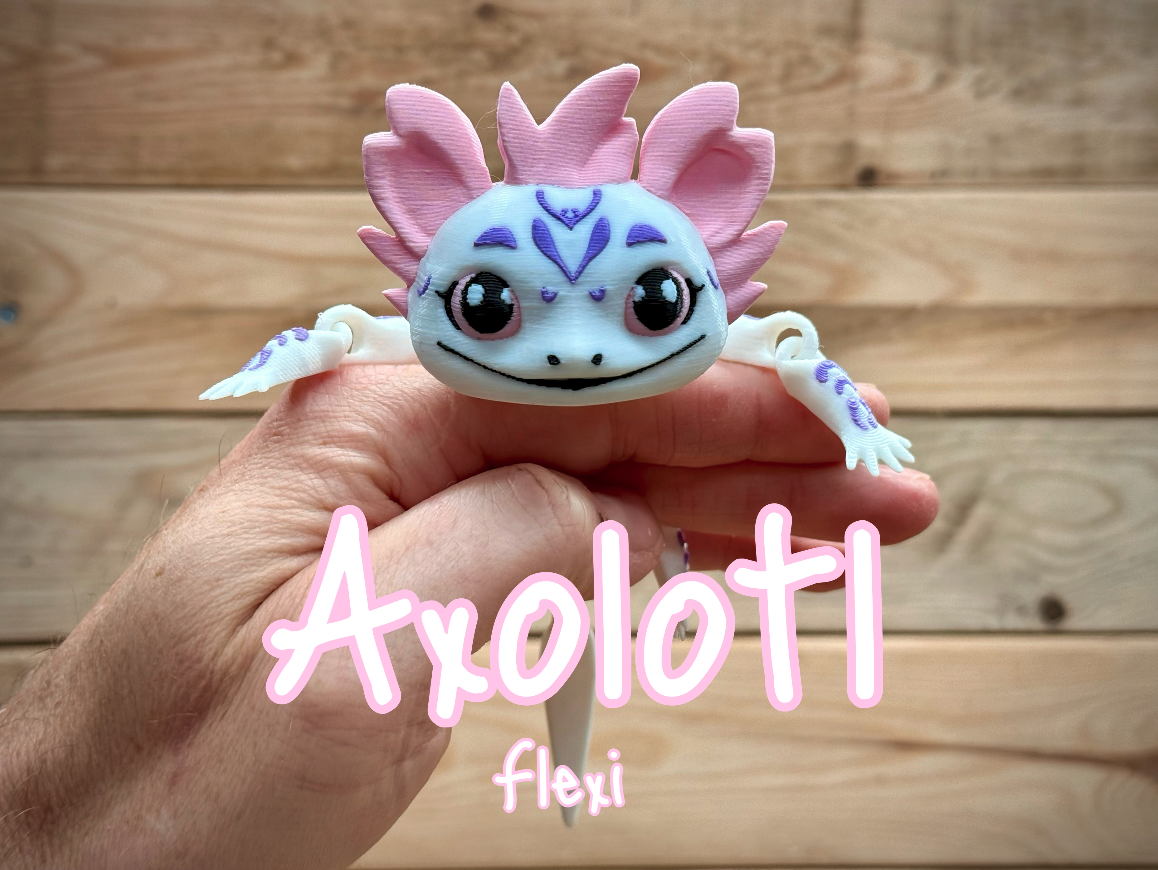 Axolotl Flex (design 2) 3D STL Model — view 2