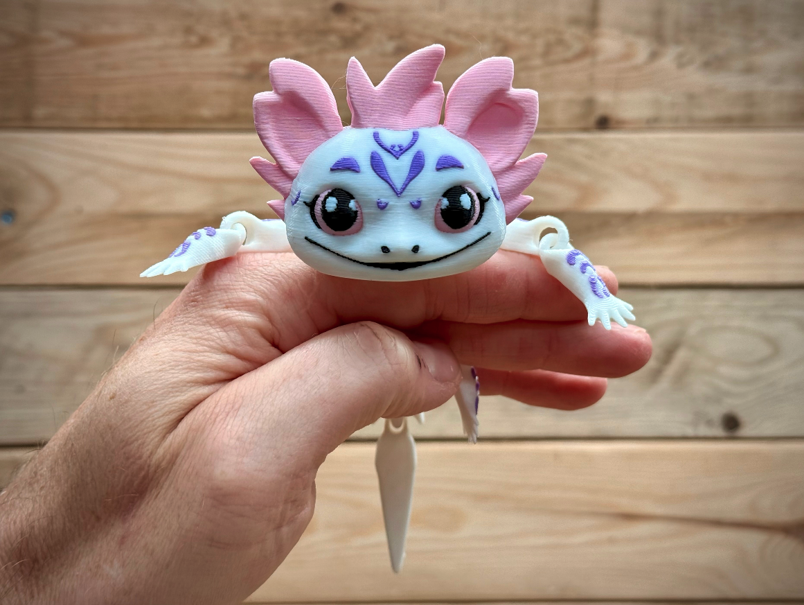 Axolotl Flex (design 2) 3D STL Model — view 4