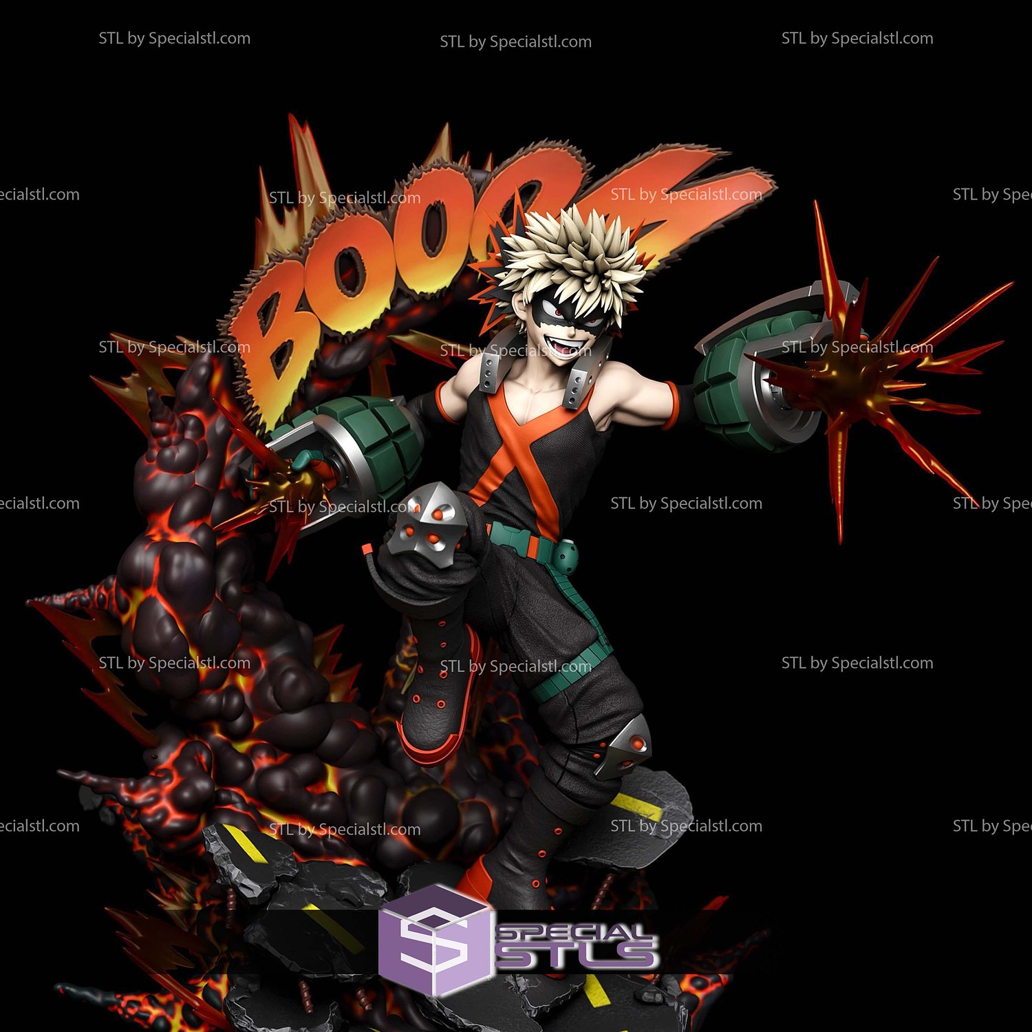 Katsuki Bakugo Boom 3D Printer Files STL Model — view 2