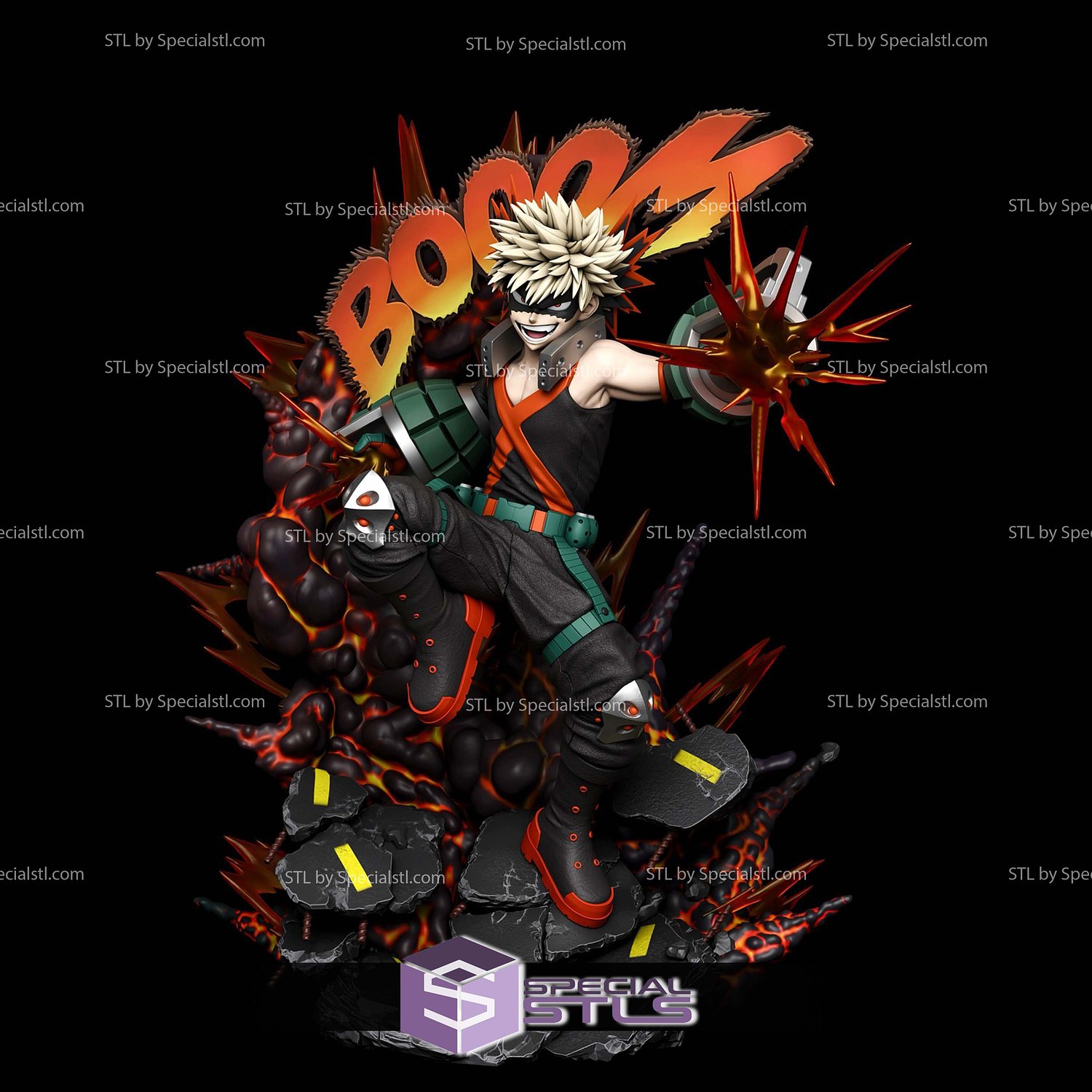 Katsuki Bakugo Boom 3D Printer Files STL Model — view 3