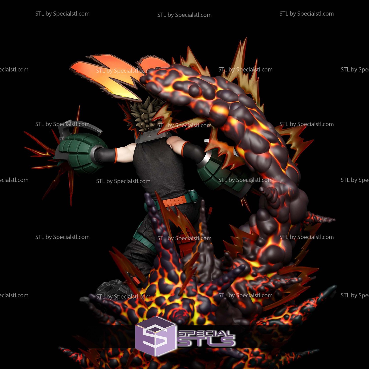Katsuki Bakugo Boom 3D Printer Files STL Model — view 5