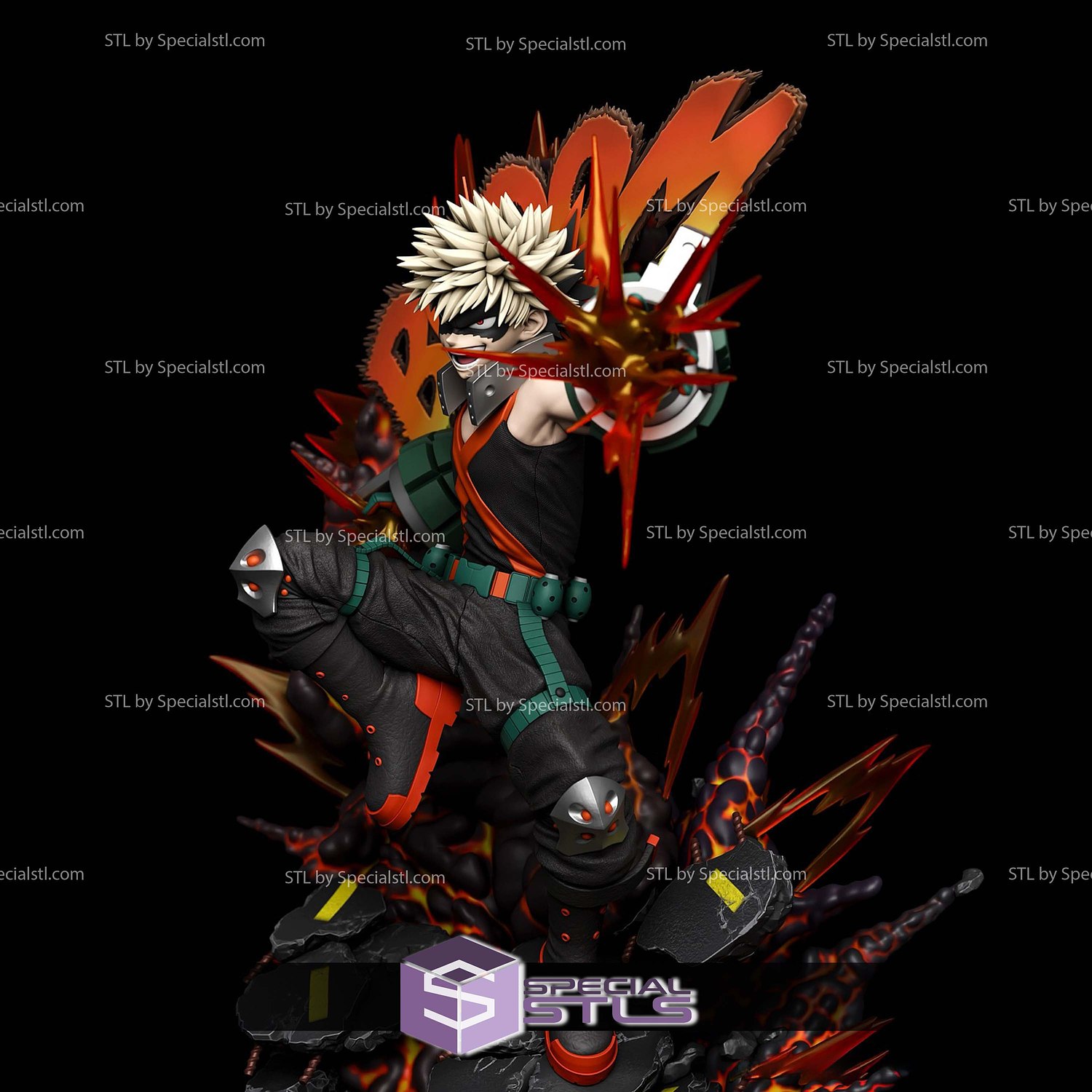 Katsuki Bakugo Boom 3D Printer Files STL Model — view 6