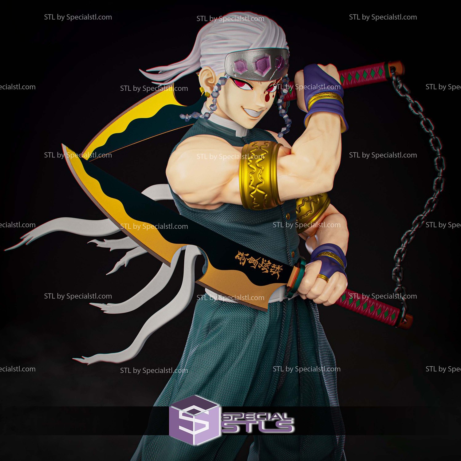 Tengen Uzui Sword Standalone 3D Printer Files STL Model — view 4