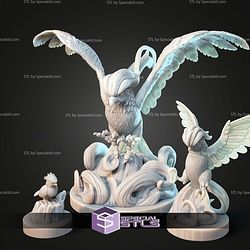 Kaiju Pokemon Pidgeot And Mega Pidgeot STL Files 3D Model