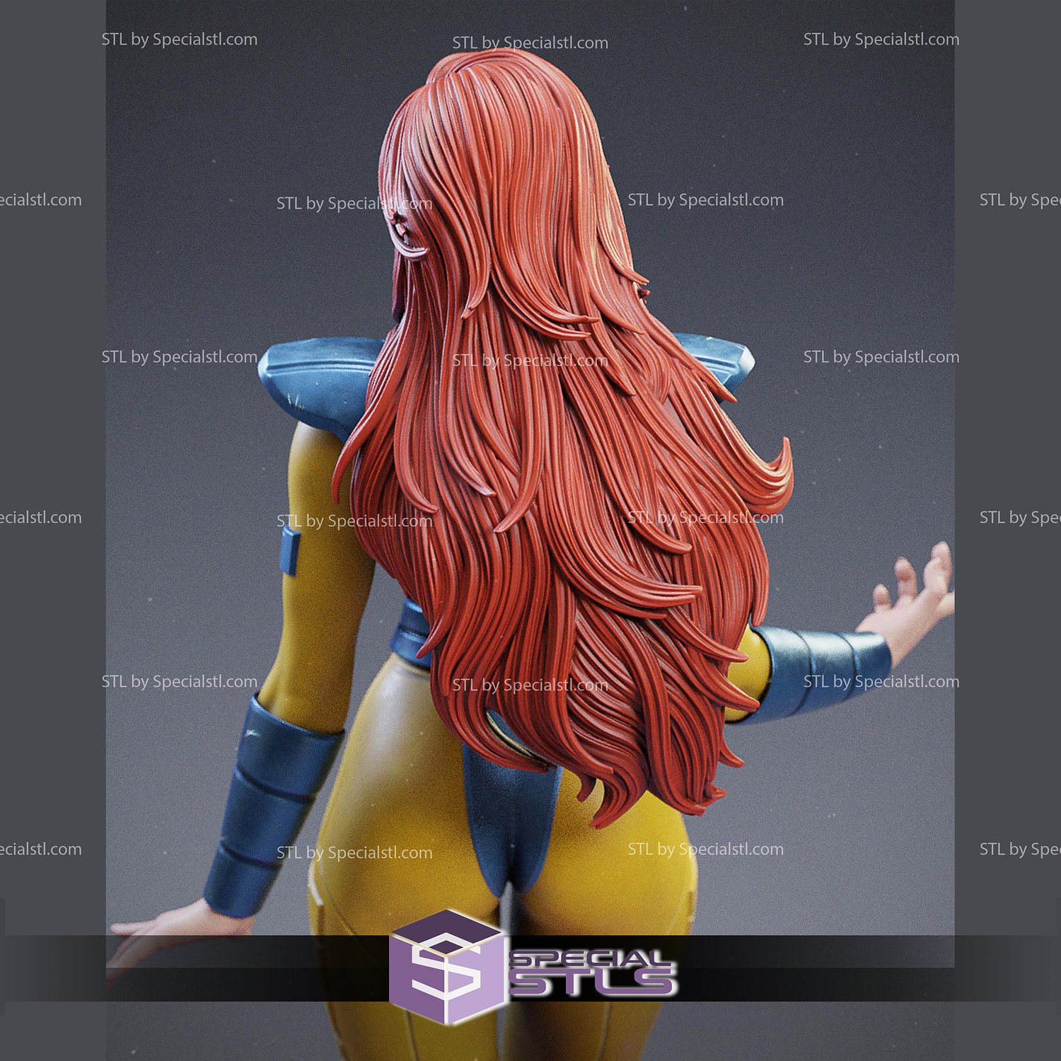 Jean Grey X Men 1 10 Scale 3D Printer Files STL Model — view 2
