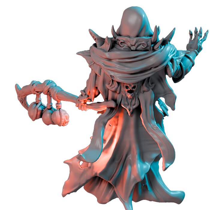 Necromancer V - Tabletop RPG Miniature 3D STL Model — view 2