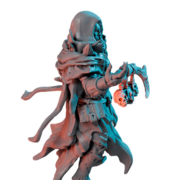 Necromancer V - Tabletop RPG Miniature 3D STL Model — view 4