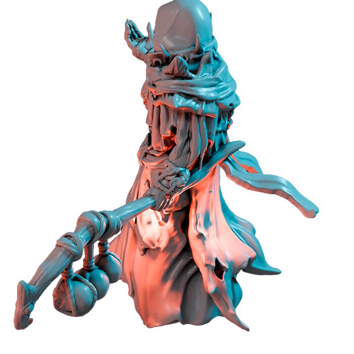 Necromancer V - Tabletop RPG Miniature 3D STL Model — view 5