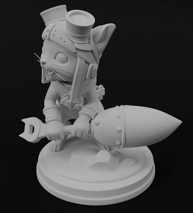Palico Companion Monster Hunter Figurine 3D model for 3D print STL Model — view 2
