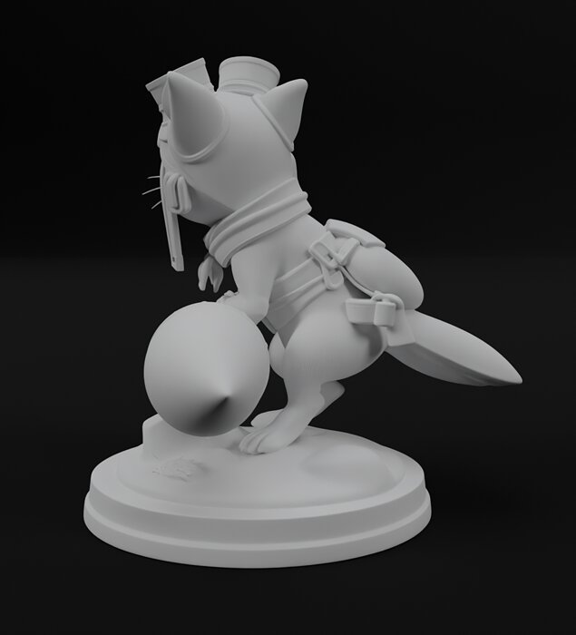 Palico Companion Monster Hunter Figurine 3D model for 3D print STL Model — view 4