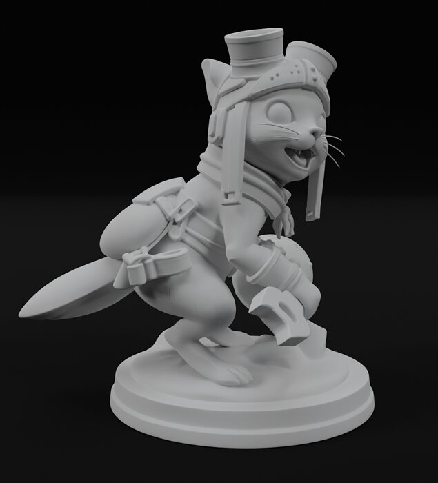 Palico Companion Monster Hunter Figurine 3D model for 3D print STL Model — view 5
